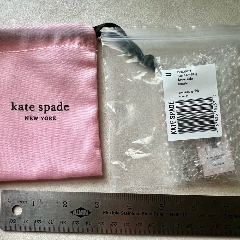 NWT Kate Spade Gleaming Gardenia Flower Slider Bracelet - Picture 12 of 12
